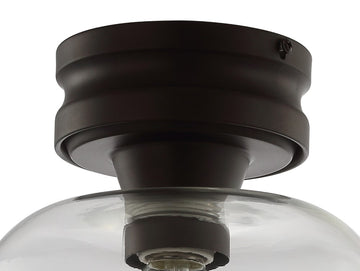 Domenic 7.75" Metal/Glass LED Flush Mount - JONATHAN Y